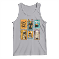 Black Cat Pumpkin Tank Top Retro Halloween Ghots Cat Stamp - Wonder Print Shop