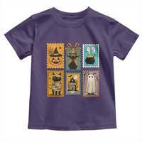 Black Cat Pumpkin Toddler T Shirt Retro Halloween Ghots Cat Stamp - Wonder Print Shop