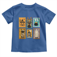 Black Cat Pumpkin Toddler T Shirt Retro Halloween Ghots Cat Stamp - Wonder Print Shop