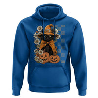 Boho Cat Wild Flowers Hoodie Vintage Autumn Cozy Black Cat Pumpkin Halloween