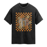 Book Pumpkin Washed Cotton T-Shirt Fall Halloween Book Lover Bookish Gift