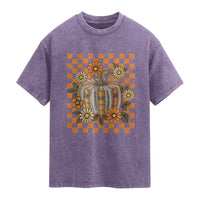 Book Pumpkin Washed Cotton T-Shirt Fall Halloween Book Lover Bookish Gift
