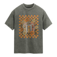 Book Pumpkin Washed Cotton T-Shirt Fall Halloween Book Lover Bookish Gift