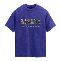 Halloween Funny Goose Washed Cotton T-Shirt Spooky Season 90s Horror Movie