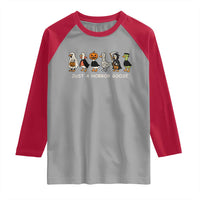 Halloween Funny Goose Raglan Shirt Spooky Season 90s Horror Movie - Wonder Print Shop