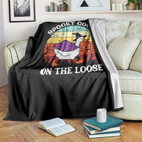 Witchy Silly Goose Throw Blanket Retro Girly Halloween Spooky Goose Lover - Wonder Print Shop