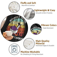 Witchy Silly Goose Throw Blanket Retro Girly Halloween Spooky Goose Lover - Wonder Print Shop