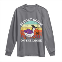 Witchy Silly Goose Long Sleeve Shirt Retro Girly Halloween Spooky Goose Lover - Wonder Print Shop