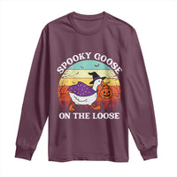 Witchy Silly Goose Long Sleeve Shirt Retro Girly Halloween Spooky Goose Lover - Wonder Print Shop