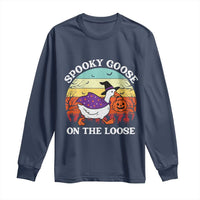 Witchy Silly Goose Long Sleeve Shirt Retro Girly Halloween Spooky Goose Lover - Wonder Print Shop