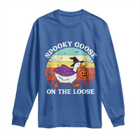 Witchy Silly Goose Long Sleeve Shirt Retro Girly Halloween Spooky Goose Lover - Wonder Print Shop