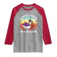 Witchy Silly Goose Raglan Shirt Retro Girly Halloween Spooky Goose Lover - Wonder Print Shop