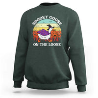 Witchy Silly Goose Sweatshirt Retro Girly Halloween Spooky Goose Lover - Wonder Print Shop