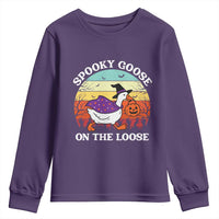 Witchy Silly Goose Youth Sweatshirt Retro Girly Halloween Spooky Goose Lover - Wonder Print Shop