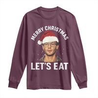 True Crime Ugly Christmas Long Sleeve Shirt Funny Jeffrey Dahmer Merry Xmas Lets Eat - Wonder Print Shop