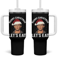 True Crime Ugly Christmas Tumbler With Handle Funny Jeffrey Dahmer Merry Xmas Lets Eat - Wonder Print Shop
