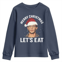 True Crime Ugly Christmas Youth Sweatshirt Funny Jeffrey Dahmer Merry Xmas Lets Eat - Wonder Print Shop