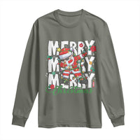 Merry Christmas Santa Long Sleeve Shirt Dabbing Santa Xmas Lights