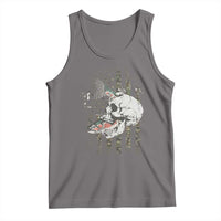 Halloween Fishing Skeleton Skull Tank Top American Flag Camo Fish Skull Fisherman Gifts