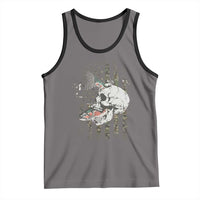 Halloween Fishing Skeleton Skull Tank Top American Flag Camo Fish Skull Fisherman Gifts