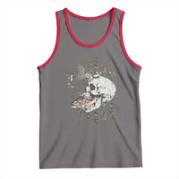 Halloween Fishing Skeleton Skull Tank Top American Flag Camo Fish Skull Fisherman Gifts