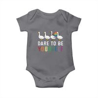 Rainbow Goose Dare to Be Yourself LGBTQ Pride Baby Onesie - Wonder Print Shop