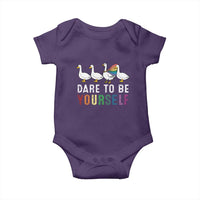 Rainbow Goose Dare to Be Yourself LGBTQ Pride Baby Onesie - Wonder Print Shop