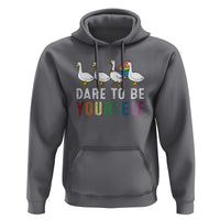 Rainbow Goose Dare to Be Yourself LGBTQ Pride Hoodie - Wonder Print Shop