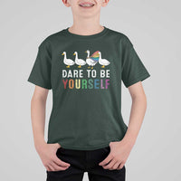 Rainbow Goose Dare to Be Yourself LGBTQ Pride T Shirt For Kid - Wonder Print Shop