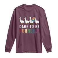 Rainbow Goose Dare to Be Yourself LGBTQ Pride Long Sleeve Shirt - Wonder Print Shop