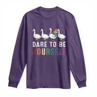 Rainbow Goose Dare to Be Yourself LGBTQ Pride Long Sleeve Shirt - Wonder Print Shop