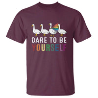 Rainbow Goose Dare to Be Yourself LGBTQ Pride T Shirt - Wonder Print Shop