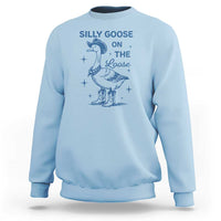 Retro Silly Goose On The Loose Sweatshirt 90s Aesthetic Funny Cowgirl Western - Wonder Print Shop