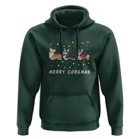 Corgi Dog Christmas Hoodie Merry Corgmas Santa Tree Lights Xmas Dog Mom Ugly