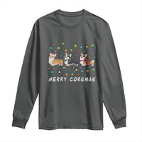 Corgi Dog Christmas Long Sleeve Shirt Merry Corgmas Santa Tree Lights Xmas Dog Mom Ugly