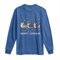 Corgi Dog Christmas Long Sleeve Shirt Merry Corgmas Santa Tree Lights Xmas Dog Mom Ugly