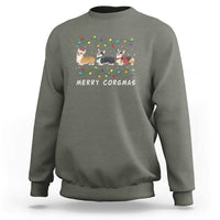 Corgi Dog Christmas Sweatshirt Merry Corgmas Santa Tree Lights Xmas Dog Mom Ugly - Wonder Print Shop