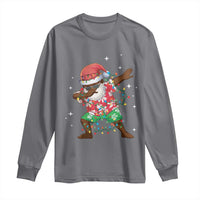 Christmas Hawaiian Long Sleeve Shirt Afro African Dabbing Santa Xmas Dab Girls Boys Kids