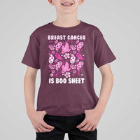 In October We Wear Pink T Shirt For Kid Ghost Breast Cancer Is Boo Sheet - Wonder Print Shop