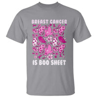 In October We Wear Pink T Shirt Ghost Breast Cancer Is Boo Sheet - Wonder Print Shop