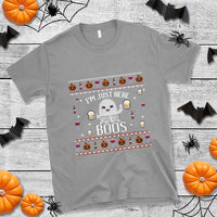 Im Just Here for the Boos Funny Gift Halloween Ghost with Beer T Shirt Ugly Halloween Sweater - Wonder Print Shop
