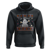 Im Just Here for the Boos Funny Gift Halloween Ghost with Beer Hoodie Ugly Halloween Sweater