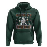 Im Just Here for the Boos Funny Gift Halloween Ghost with Beer Hoodie Ugly Halloween Sweater