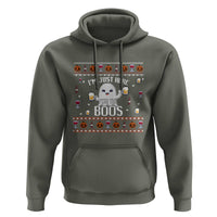Im Just Here for the Boos Funny Gift Halloween Ghost with Beer Hoodie Ugly Halloween Sweater