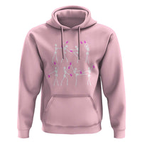 Pink Ribbon Breast Cancer Awareness Hoodie Skeleton Ballerinas Ballet Dance Cute Halloween