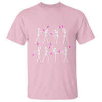 Pink Ribbon Breast Cancer Awareness T Shirt Skeleton Ballerinas Ballet Dance Cute Halloween - Wonder Print Shop