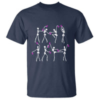 Pink Ribbon Breast Cancer Awareness T Shirt Skeleton Ballerinas Ballet Dance Cute Halloween - Wonder Print Shop