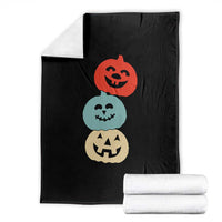 Vintage Halloween Pumpkin Funny Retro Gift Throw Blanket Cute Spooky Season Clothing - Wonder Print Shop