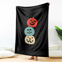 Vintage Halloween Pumpkin Funny Retro Gift Throw Blanket Cute Spooky Season Clothing - Wonder Print Shop