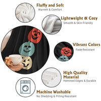 Vintage Halloween Pumpkin Funny Retro Gift Throw Blanket Cute Spooky Season Clothing - Wonder Print Shop